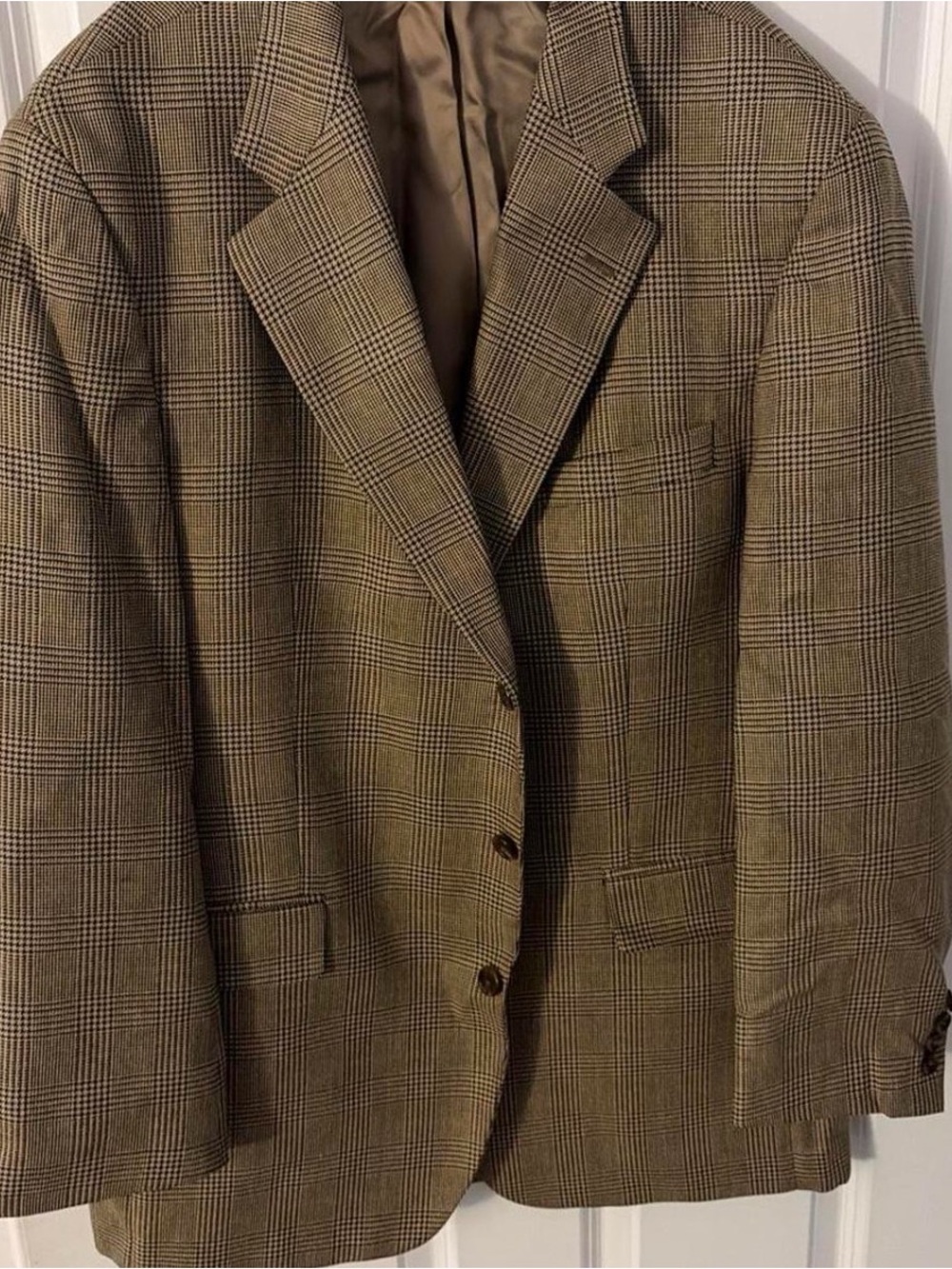 Ralph Lauren Brown Glen Plaid Sport Coat with Subtle Tan Threads